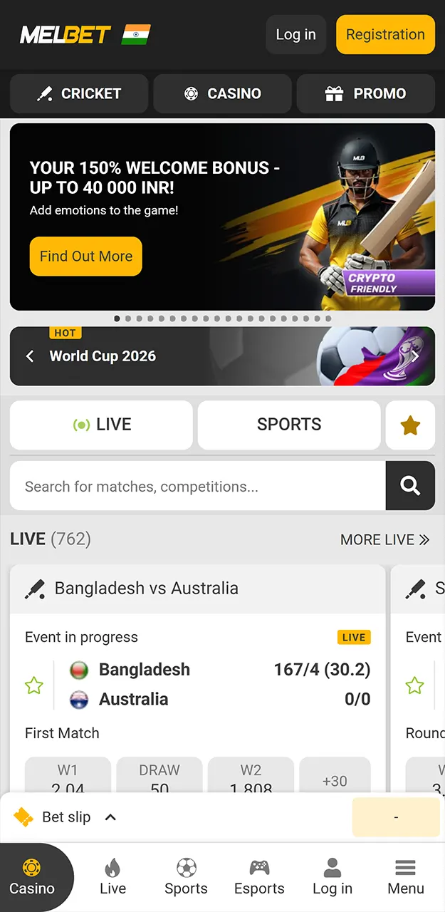 Download the convenient Melbet app for Android or iOS.