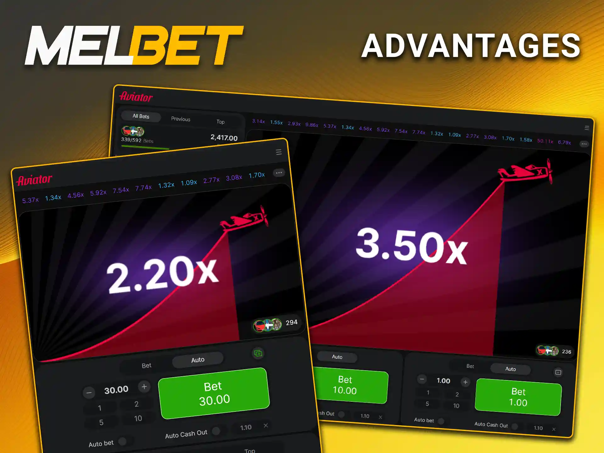 Learn about the benefits of playing Aviator at Melbet.