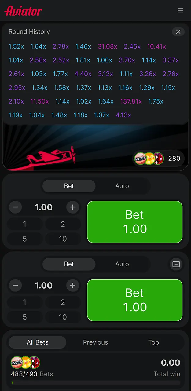 Make a deposit and place your first bet on Aviator at Melbet.